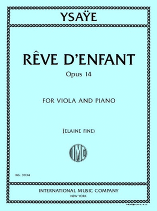 Book cover for Reve d'enfant, Op. 14, for Viola and Piano