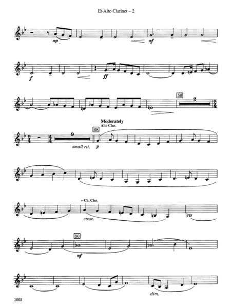 Spoon River Variations: E-flat Alto Clarinet