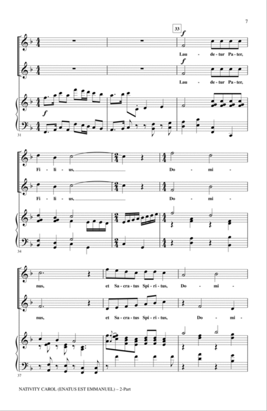 Nativity Carol (Enatus Est Emmanuel) 2-Part scores gallery preview page 5