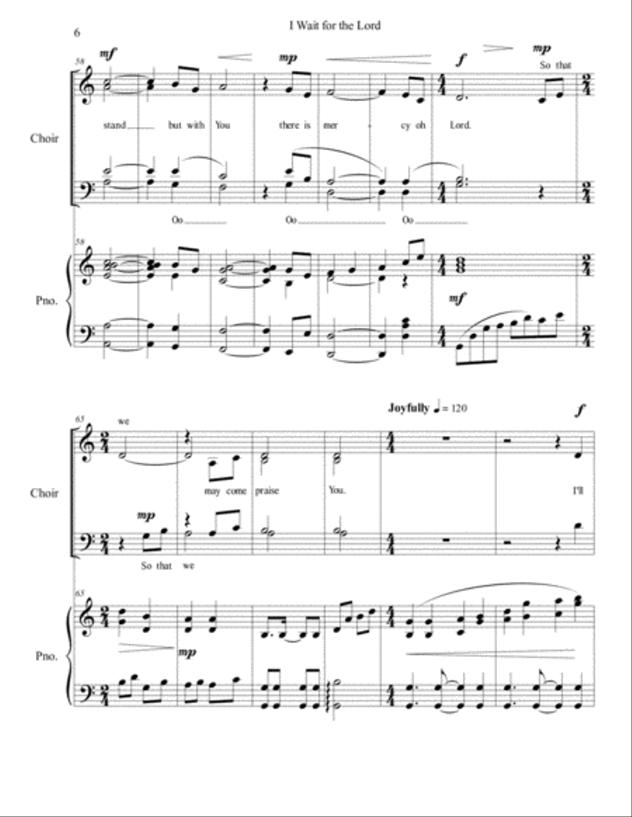 I'll Wait for the Lord 4-Part scores gallery preview page 6