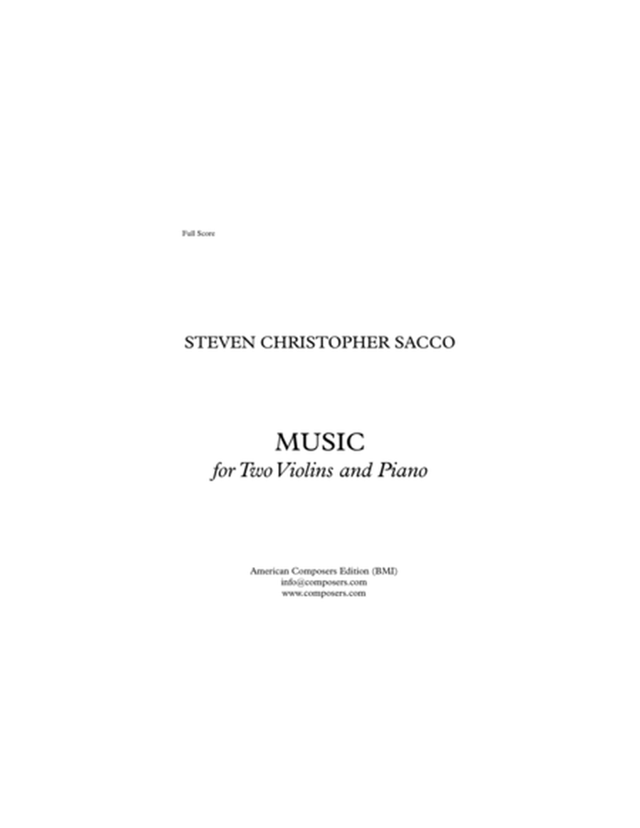 [Sacco] Music for Two Violins and Piano