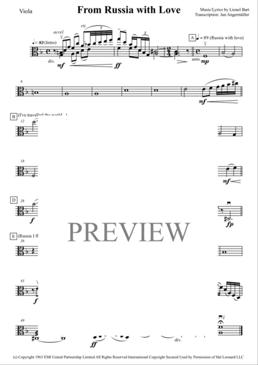 From Russia With Love Small Ensemble scores gallery preview page 3