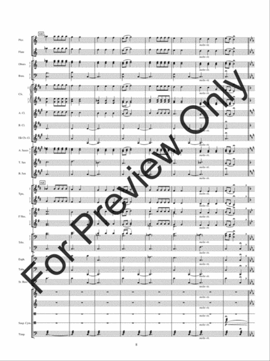 Rhapsody On Spanish Carols Concert Band scores gallery preview page 11