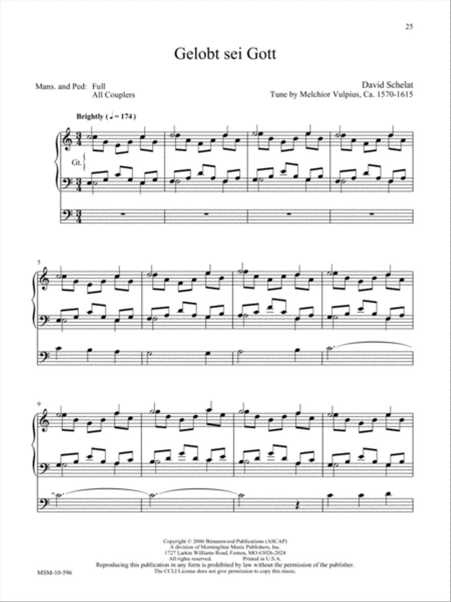 A Mighty Fortress: Seven Hymn Preludes for Organ Organ Solo scores gallery preview page 6