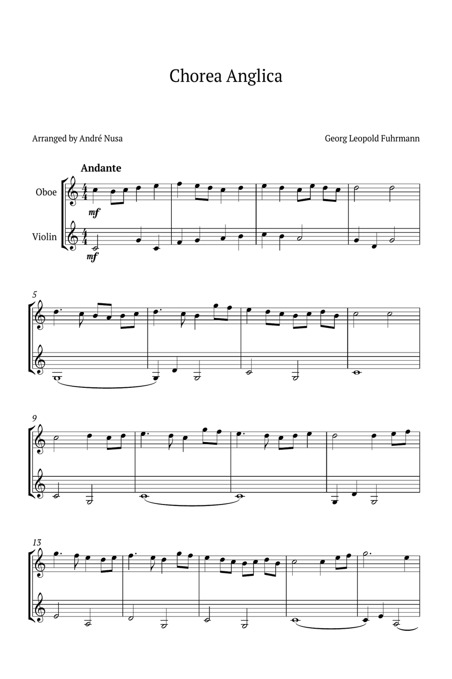 Chorea Anglica Chamber Music scores gallery preview page 1