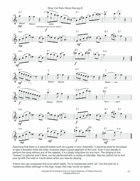 Stray Cats Rut for clarinet and tenor saxophone. image number null
