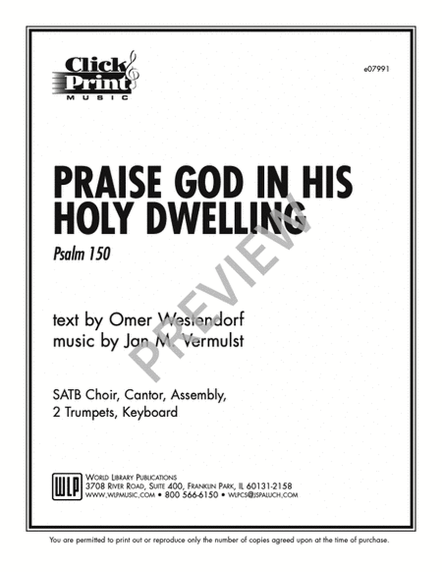 Praise God In His Holy Dwelling-Westendorf/Vermulst