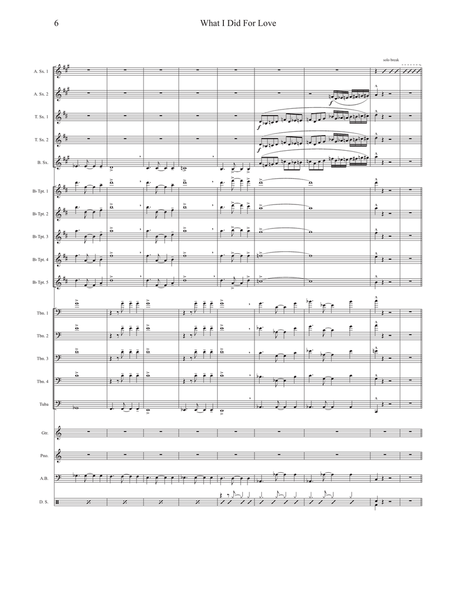 What I Did For Love Jazz Ensemble scores gallery preview page 6