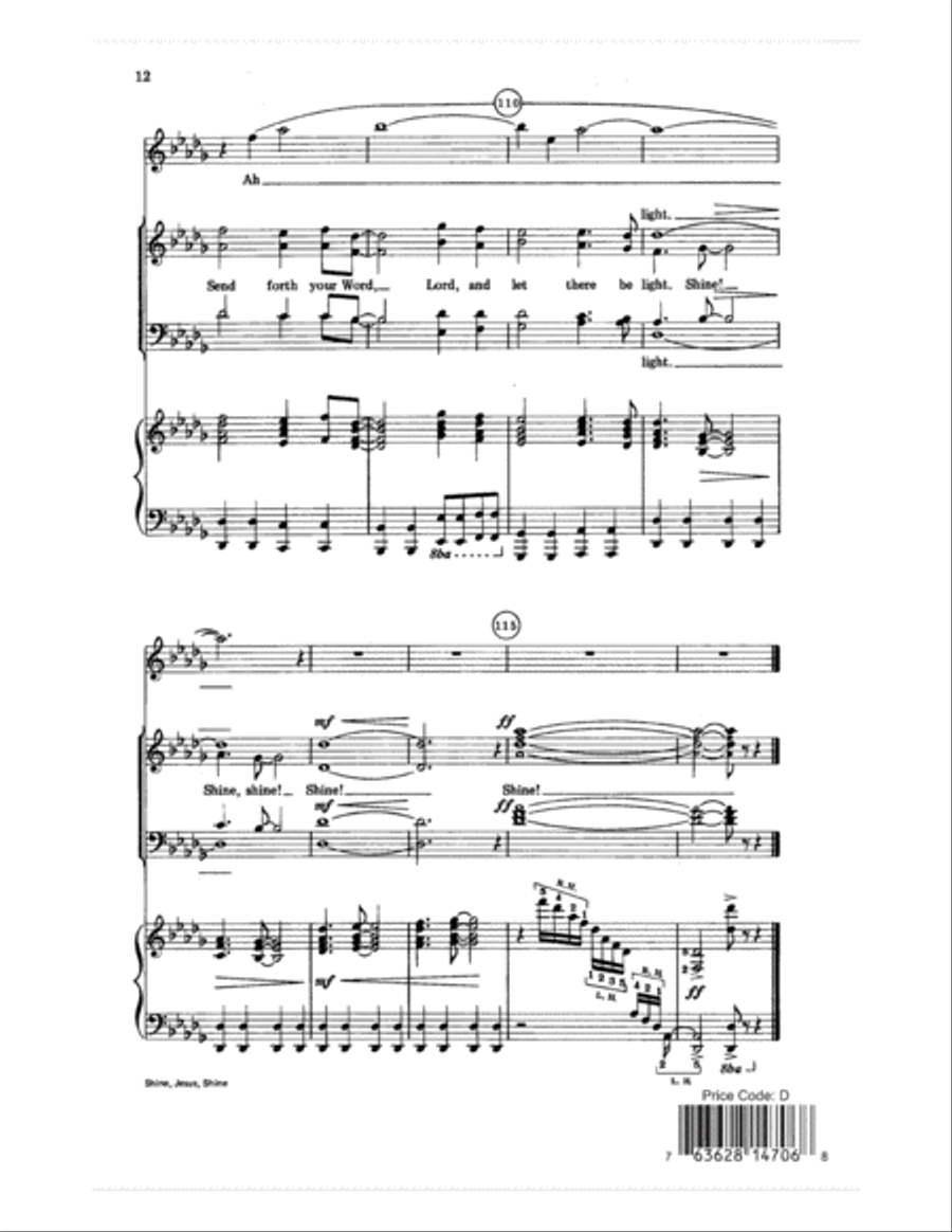 Shine, Jesus, Shine Choir scores gallery preview page 12