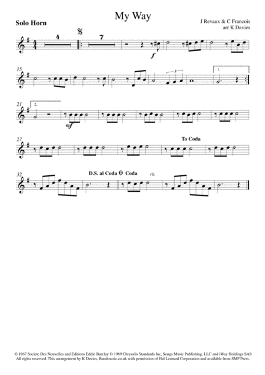 My Way My Way Brass Ensemble scores gallery preview page 3