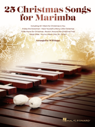 Book cover for 25 Christmas Songs for Marimba