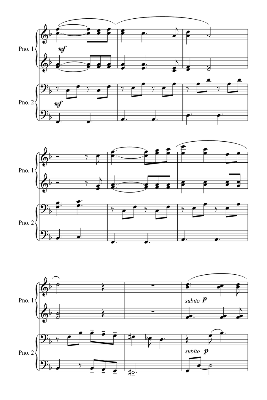 We Are The Champions 1 Piano, 4-Hands scores gallery preview page 3