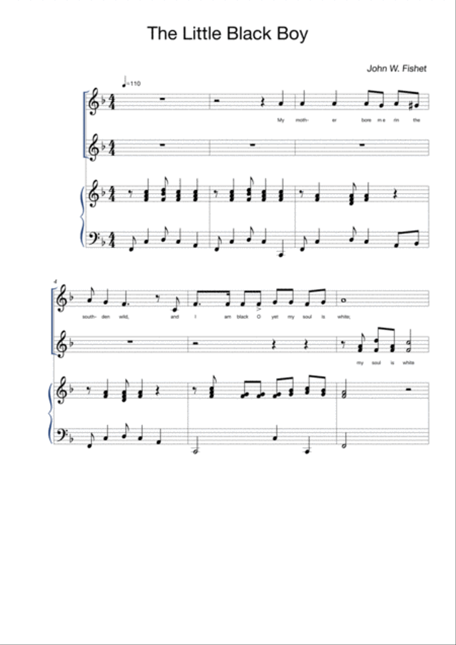 The Little Black Boy SSA scores gallery preview page 1