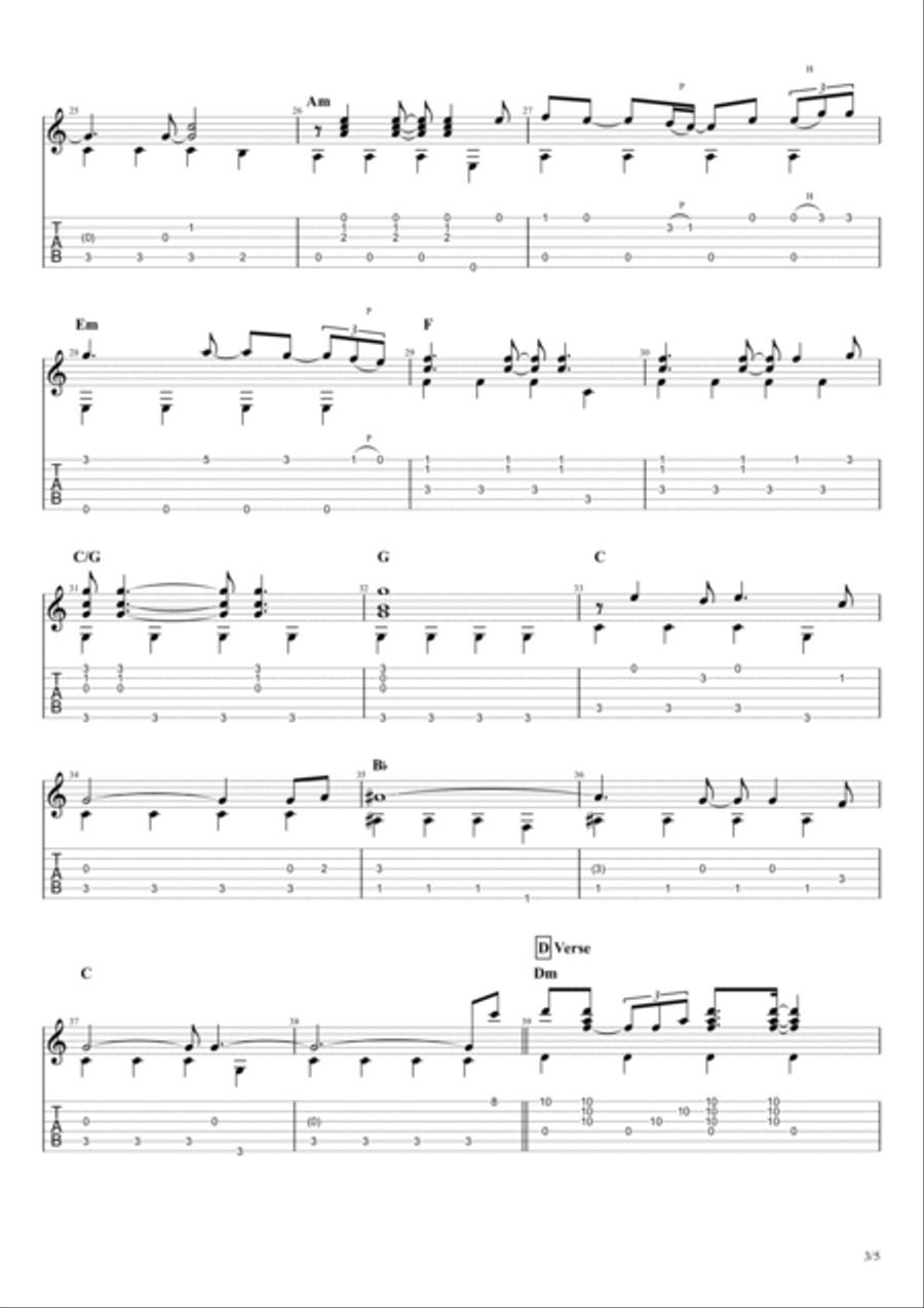 The First Time Ever I Saw Your Face Guitar Tablature scores gallery preview page 4