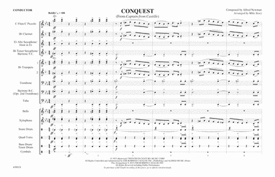 Conquest (from Captain from Castille): Score