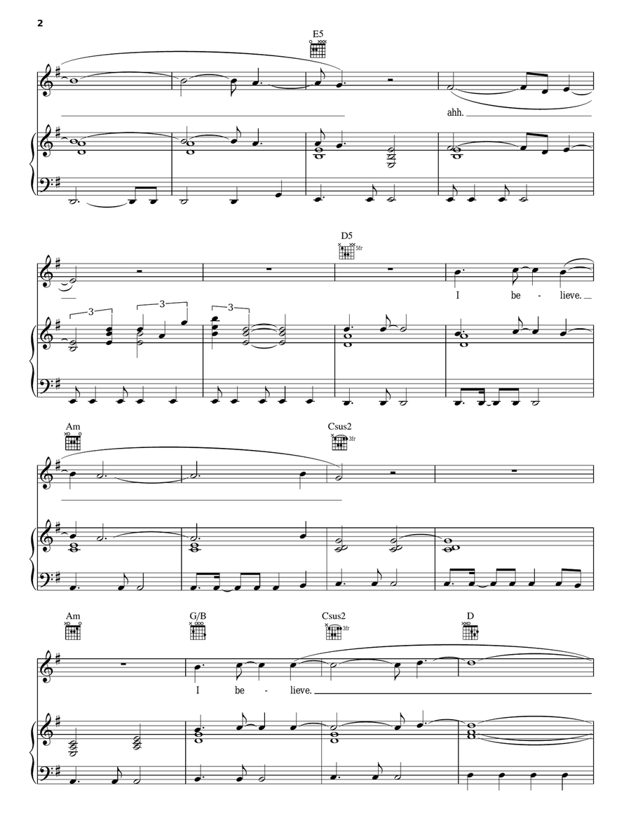 Creed (Credo) Piano, Vocal, Guitar scores gallery preview page 2