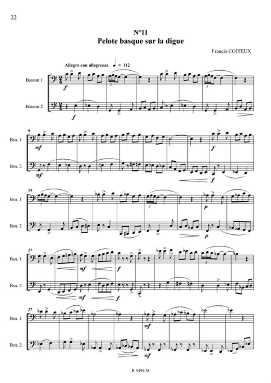 Jeux de plage à marée basse 12 duos pour bassons Bassoon scores gallery preview page 12
