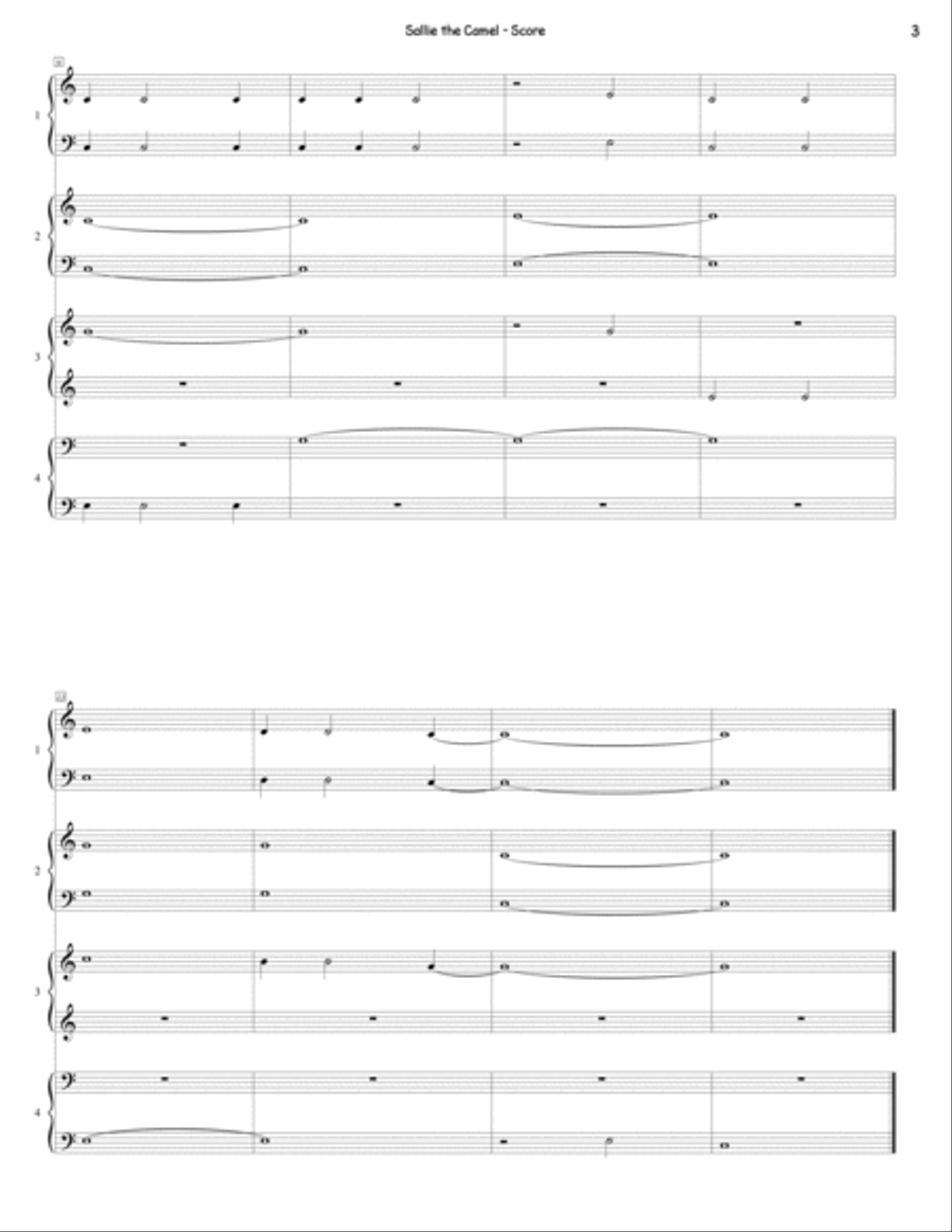 Sallie the Camel (Quartet) Small Ensemble scores gallery preview page 3