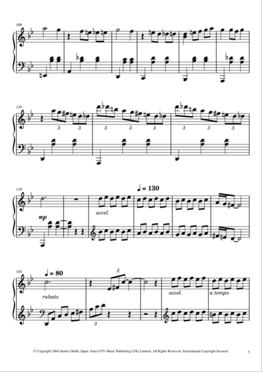 Merry-go-round Of Life Easy Piano scores gallery preview page 5