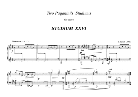 Two Paganini Studiums for piano solo image number null
