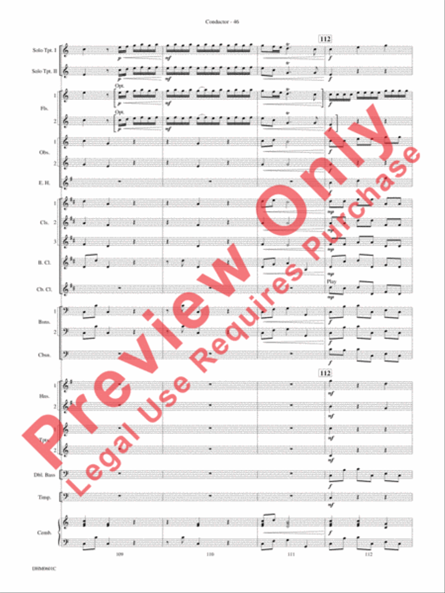 Concerto in C Major for Two Trumpets (I. Allegro, II. Largo, III. Allegro) Concert Band scores gallery preview page 50