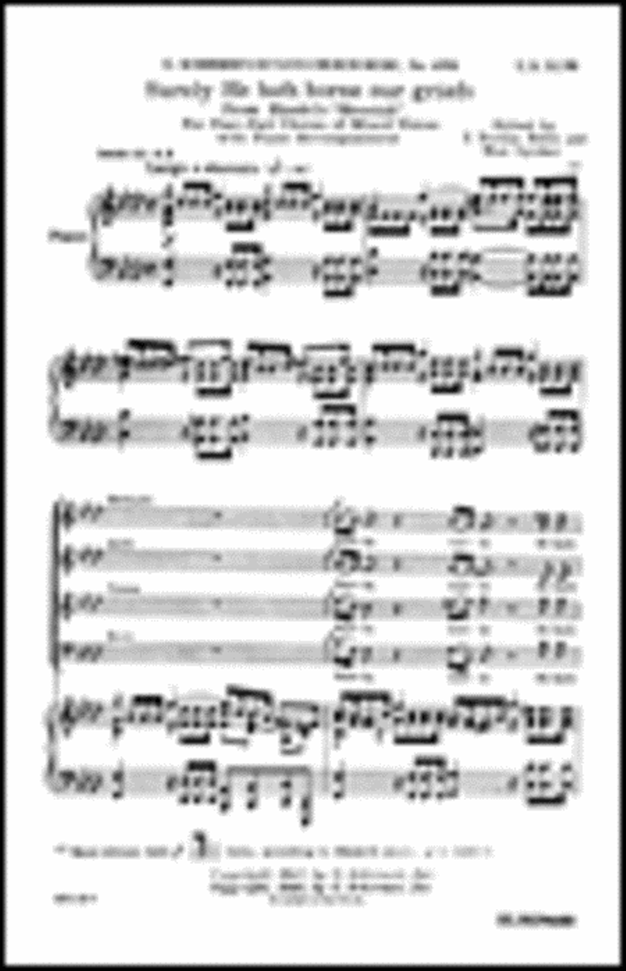 Surely He Hath Borne Our Griefs (from The Messiah) 4-Part scores gallery preview page 1