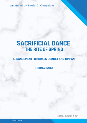 SACRIFICIAL DANCE from "The Rite of Spring" balet for Brass Quintet and Timpani