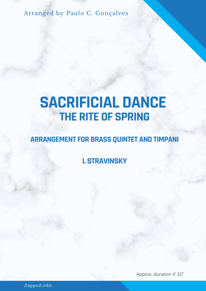 SACRIFICIAL DANCE from "The Rite of Spring" balet for Brass Quintet and Timpani image number null