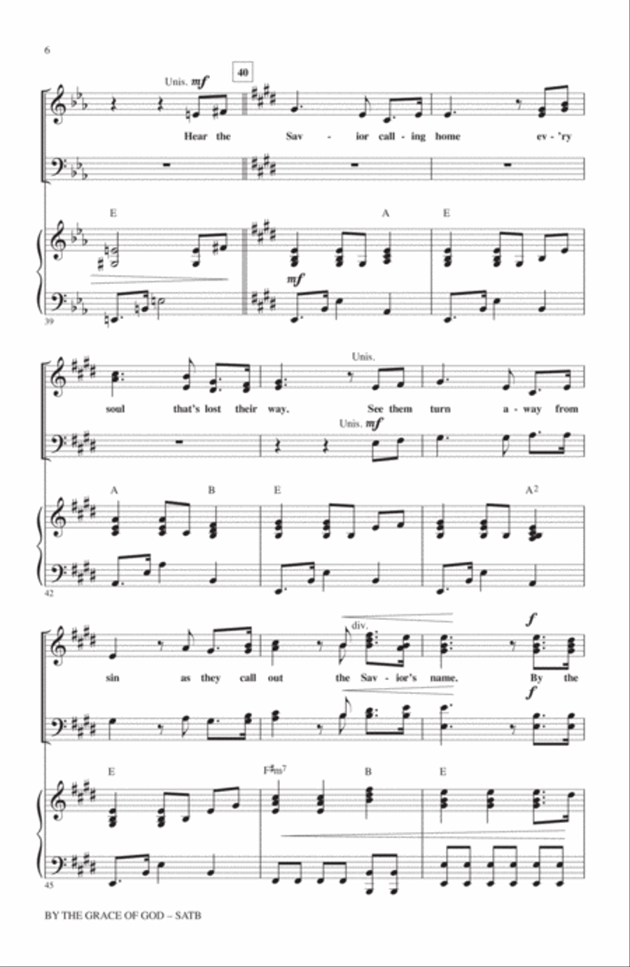 By The Grace Of God 4-Part scores gallery preview page 5