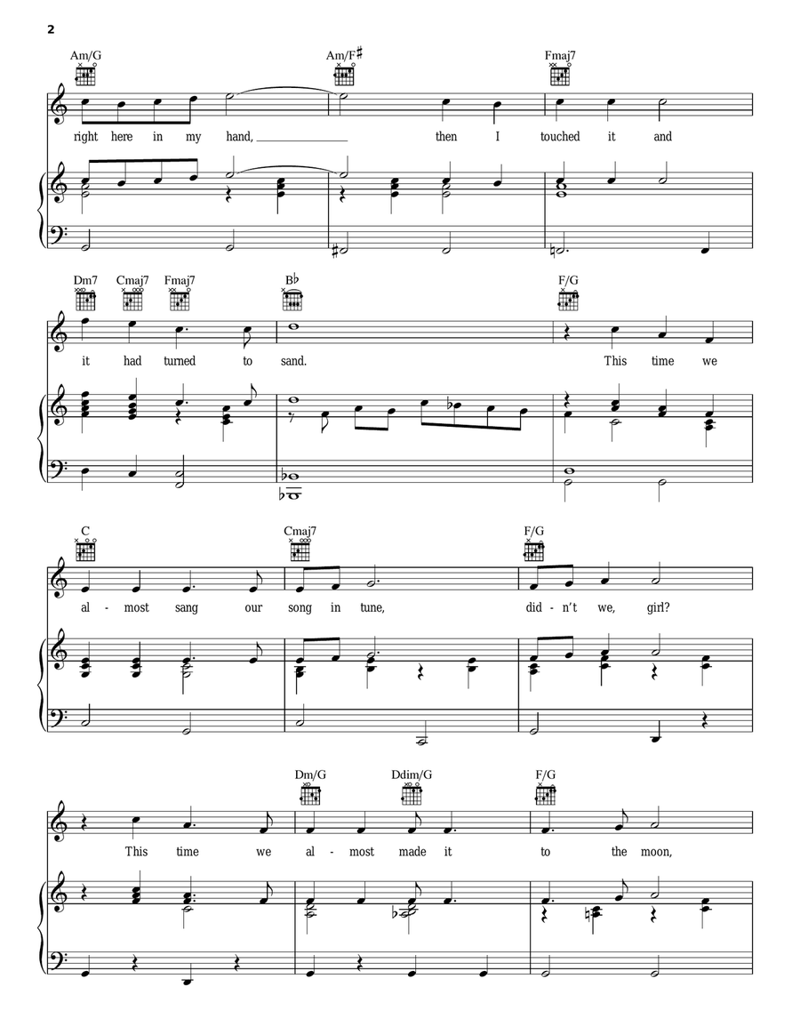 Didn't We Piano, Vocal, Guitar scores gallery preview page 2