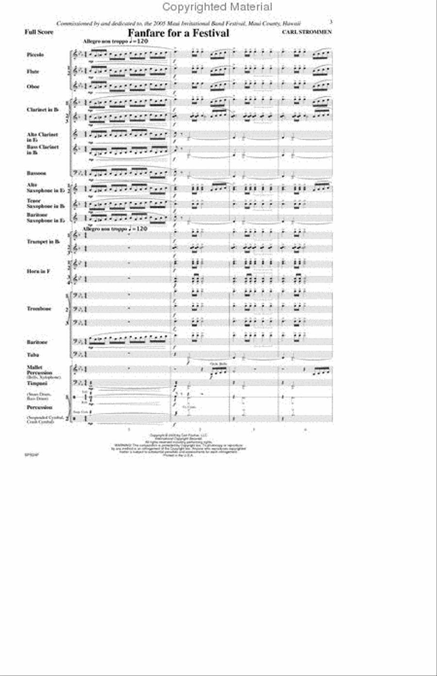 Fanfare For A Festival Concert Band scores gallery preview page 2