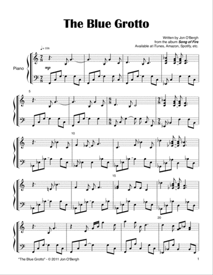 The Blue Grotto Piano Solo scores gallery preview page 2