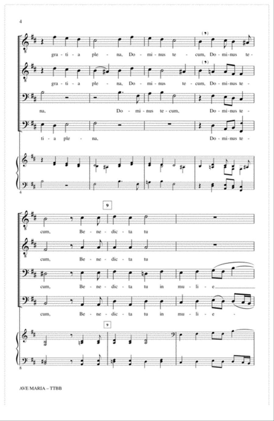 Ave Maria Ave Maria TTBB scores gallery preview page 2
