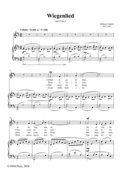 W. Taubert-Wiegenlied(Schlaf in guter Ruh),Ver. II,in D Major,Op.27 No.5