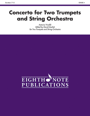 Book cover for Concerto for Two Trumpets and String Orchestra