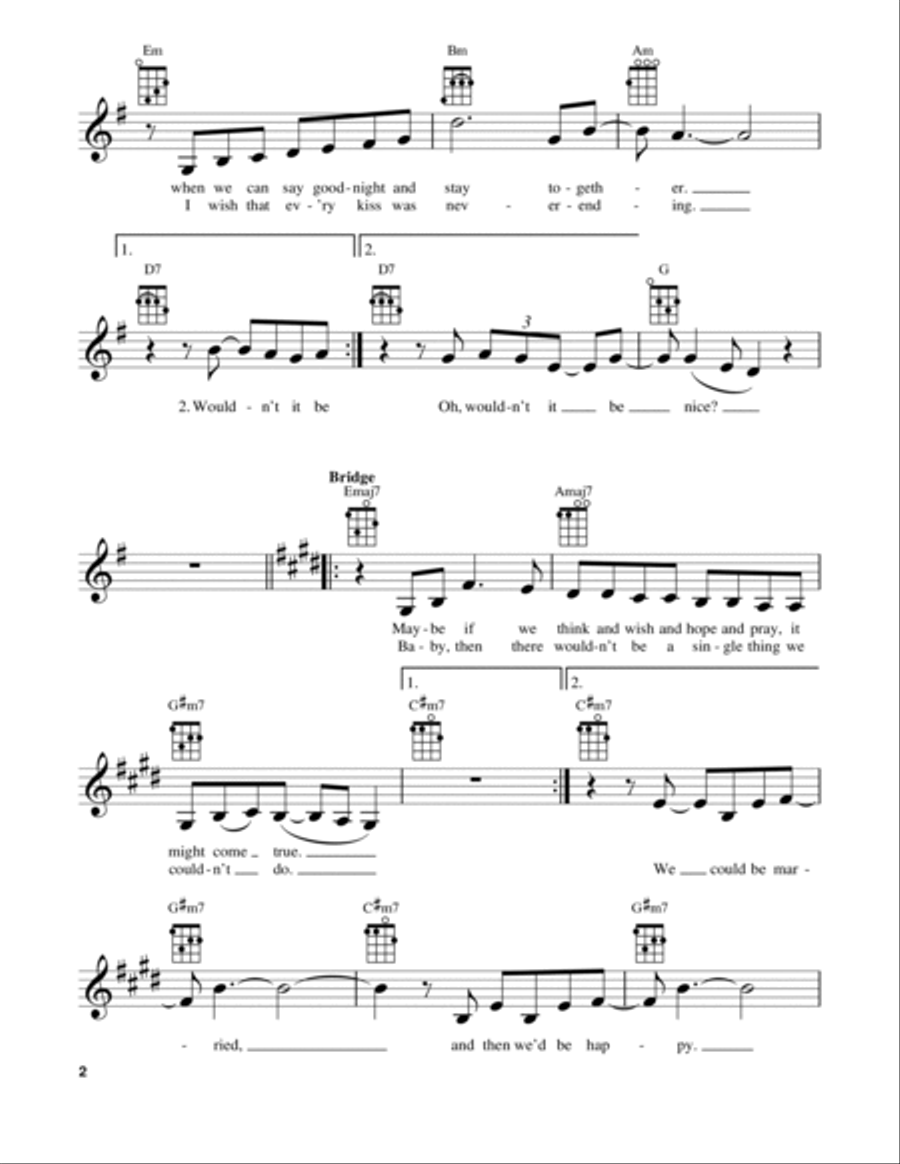 Wouldn't It Be Nice Ukulele scores gallery preview page 2