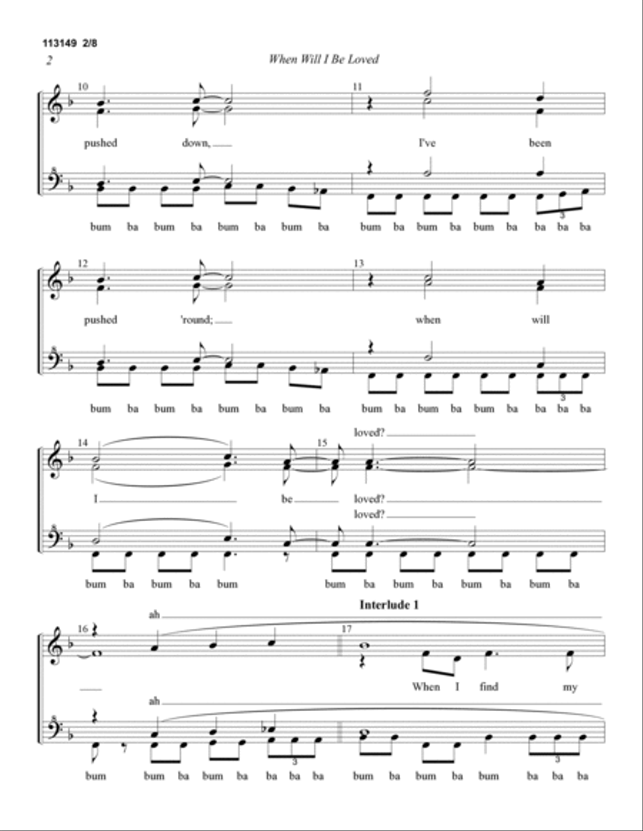 When Will I Be Loved When Will I Be Loved A Cappella scores gallery preview page 2