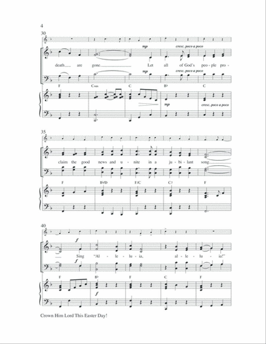 Crown Him Lord This Easter Day! 4-Part scores gallery preview page 5