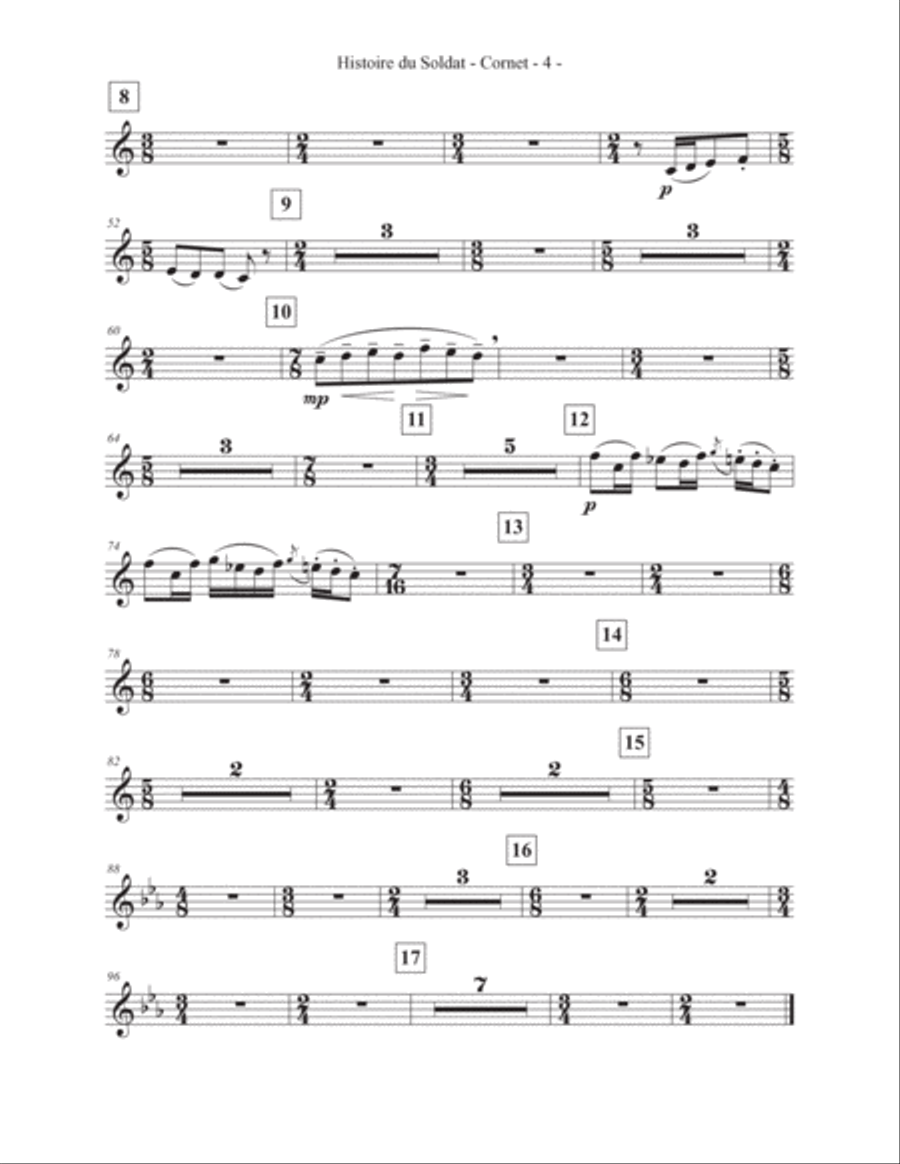 Histoire du Soldat Cornet Part Chamber Music scores gallery preview page 5