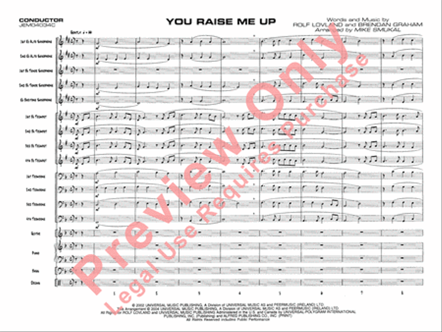 You Raise Me Up Jazz Ensemble scores gallery preview page 4