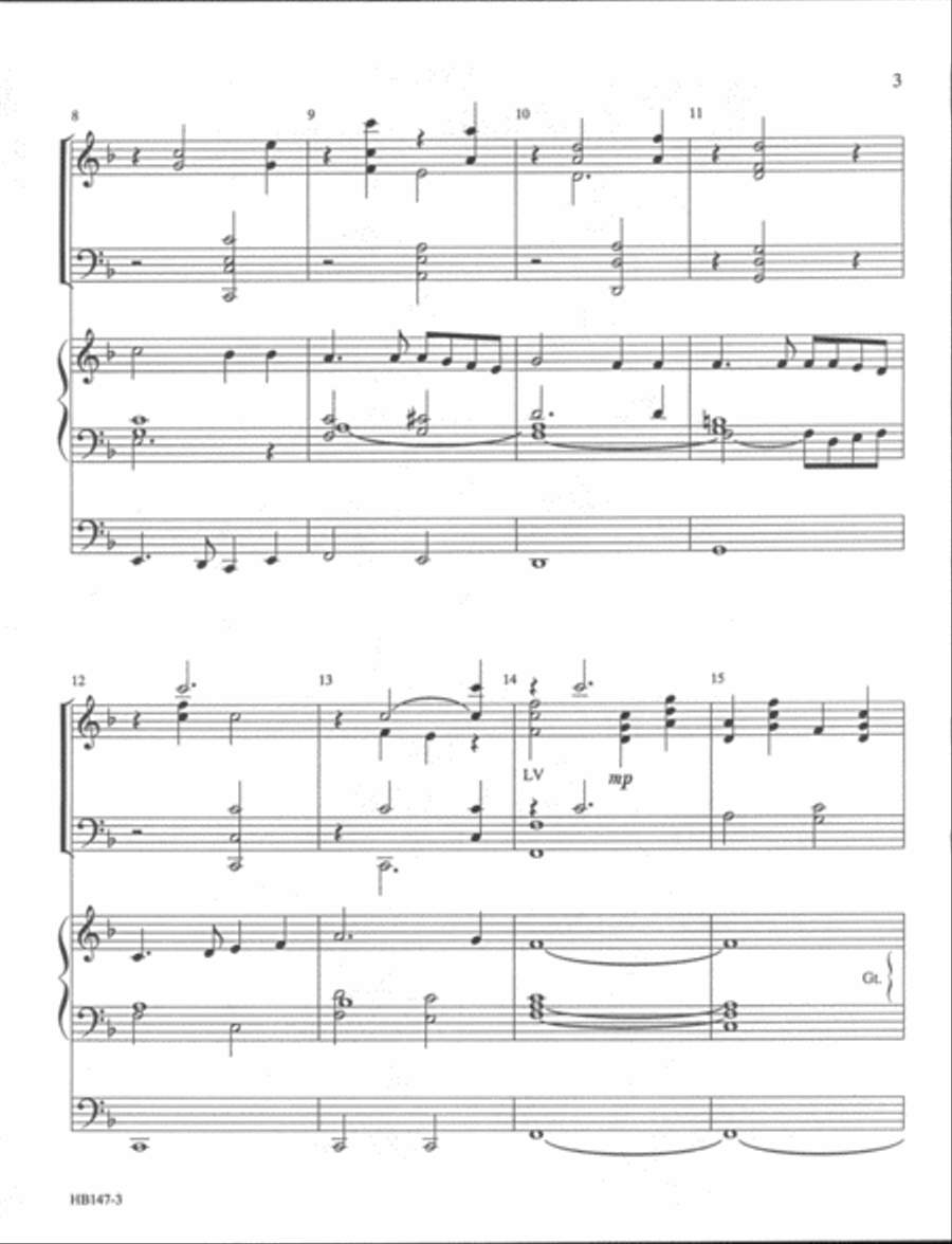 O Love That Will Not Let Me Go - full score Handbell Choir scores gallery preview page 3