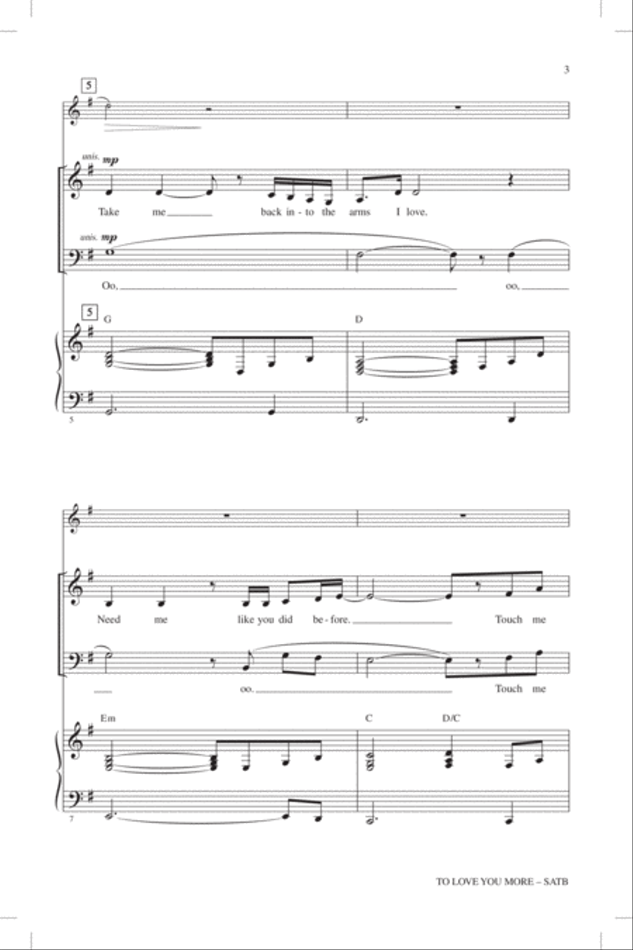 To Love You More 4-Part scores gallery preview page 2