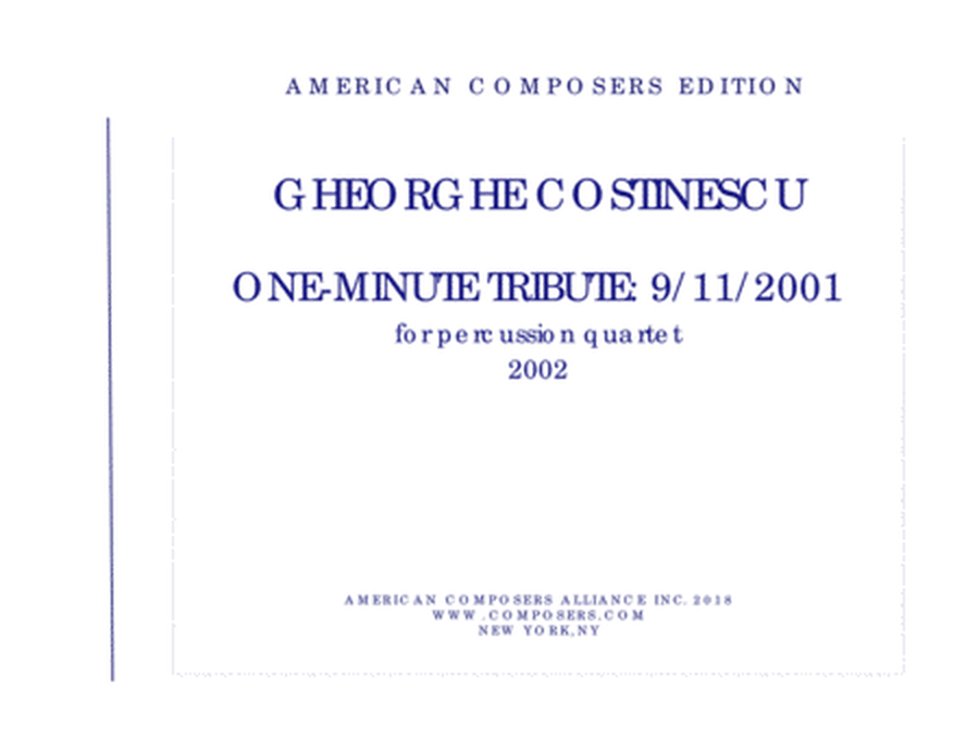 [Costinescu] One-Minute Tribute: 9/11/2001