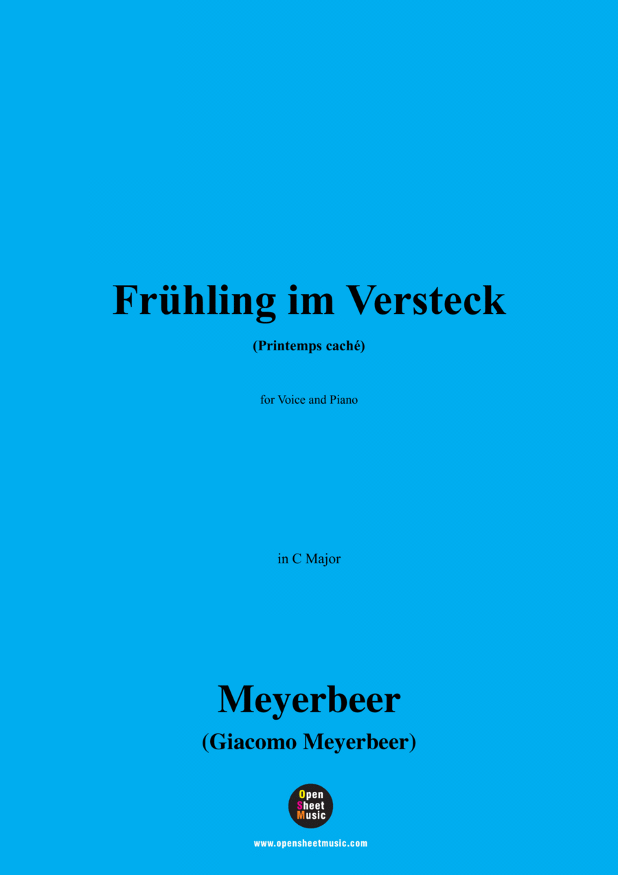 Meyerbeer-Frühling im Versteck(Printemps caché),in C Major Voice scores gallery preview page 1