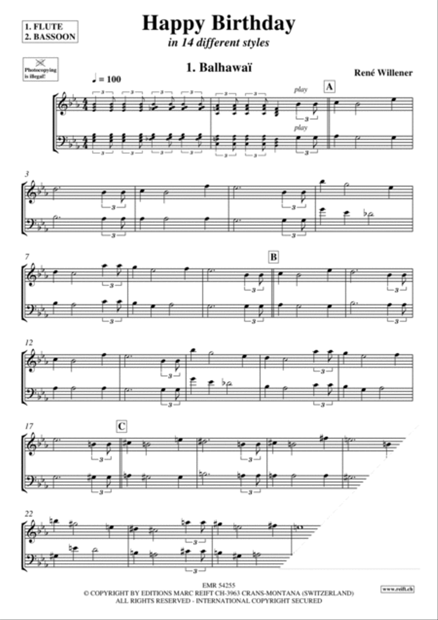 Happy Birthday Bassoon scores gallery preview page 3