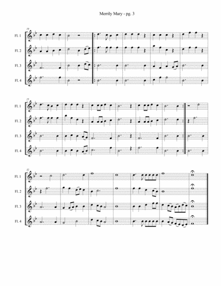 Merrily Mary - Flute Quartet for Beginners image number null