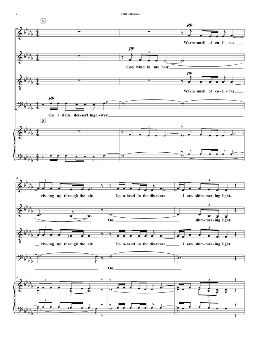 Hotel California 4-Part scores gallery preview page 2