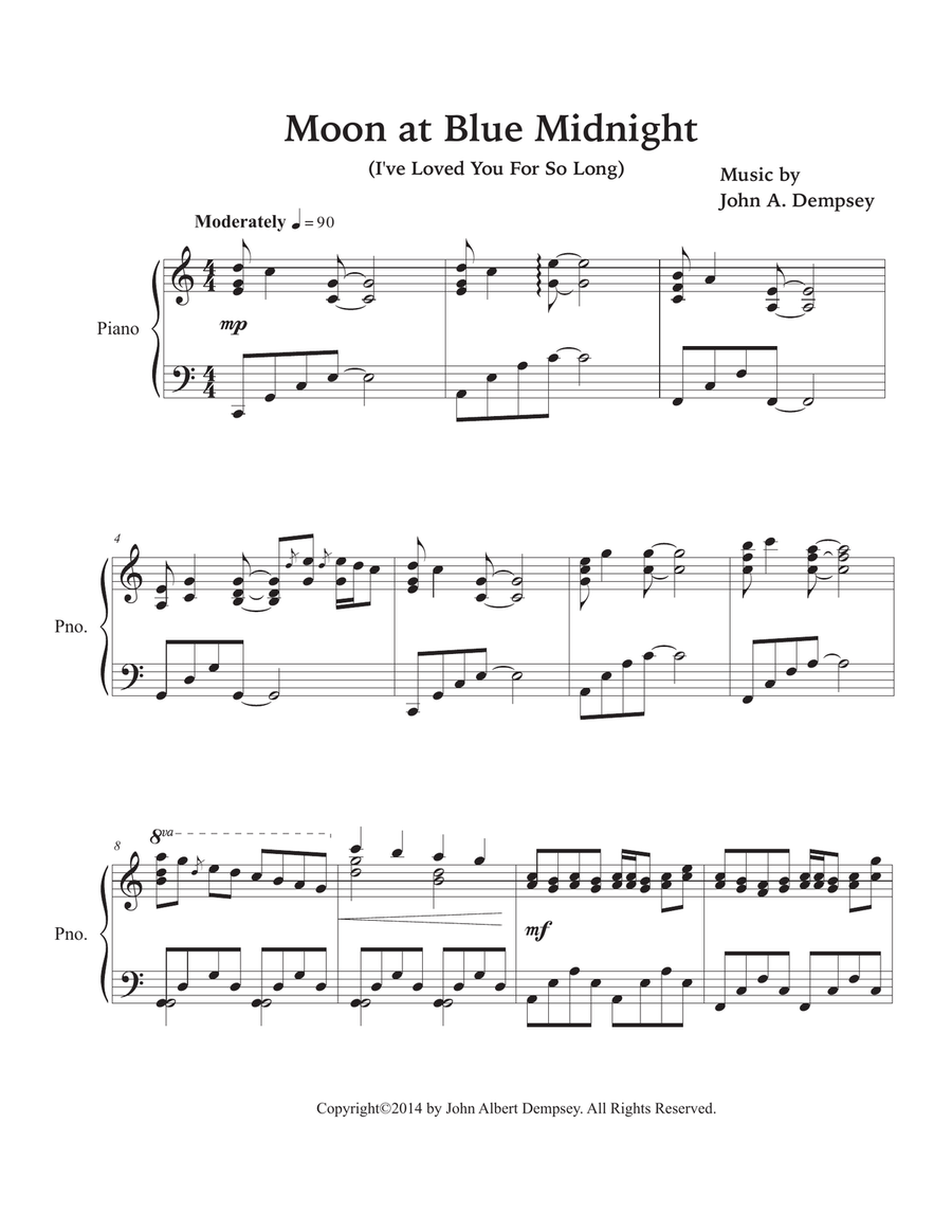 Moon at Blue Midnight (Piano Solo) Piano Solo scores gallery preview page 3