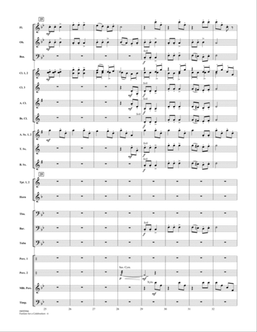 Fanfare For A Celebration - Full Score Concert Band scores gallery preview page 6