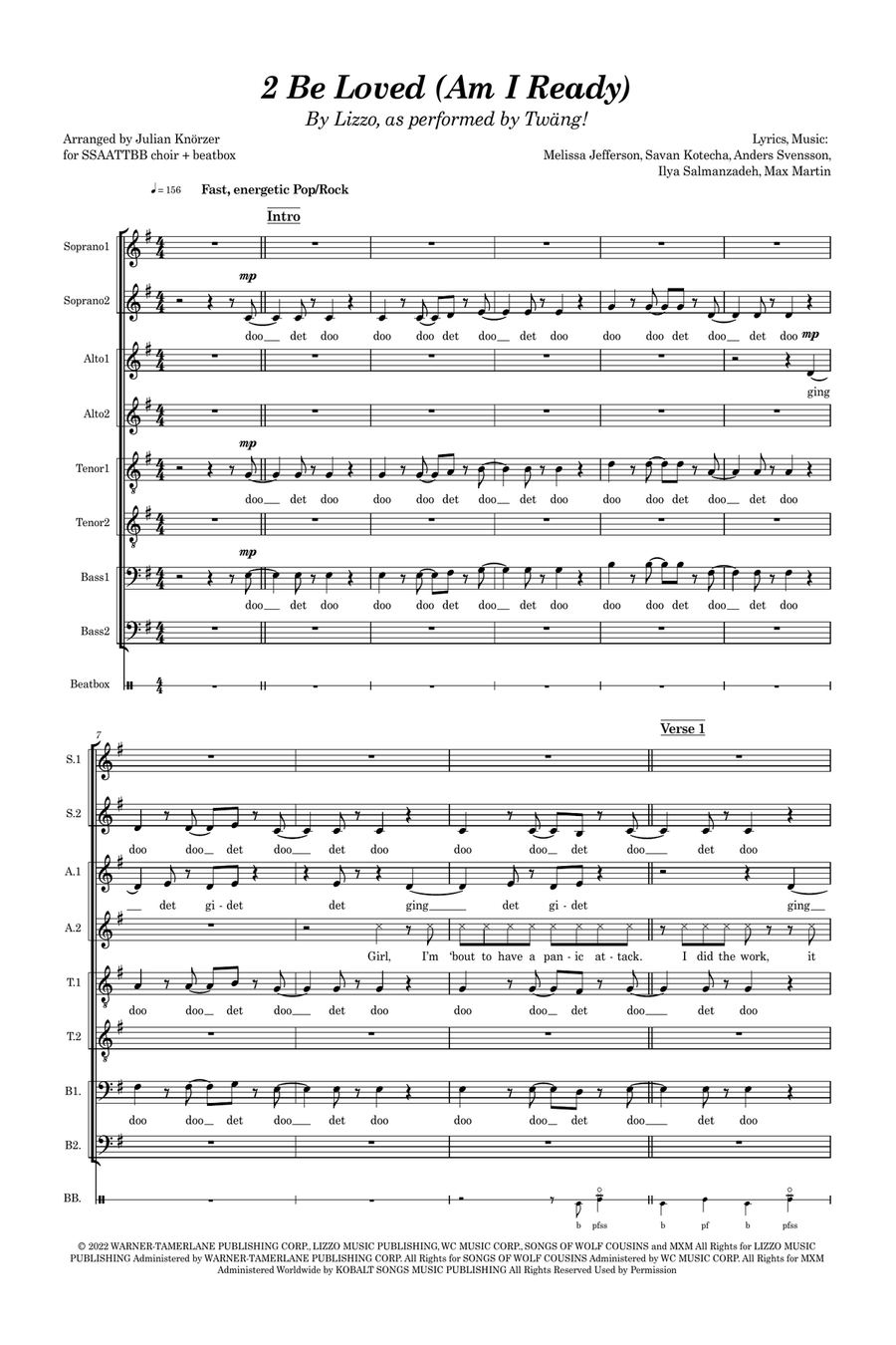 2 Be Loved (Am I Ready) Divisi scores gallery preview page 1
